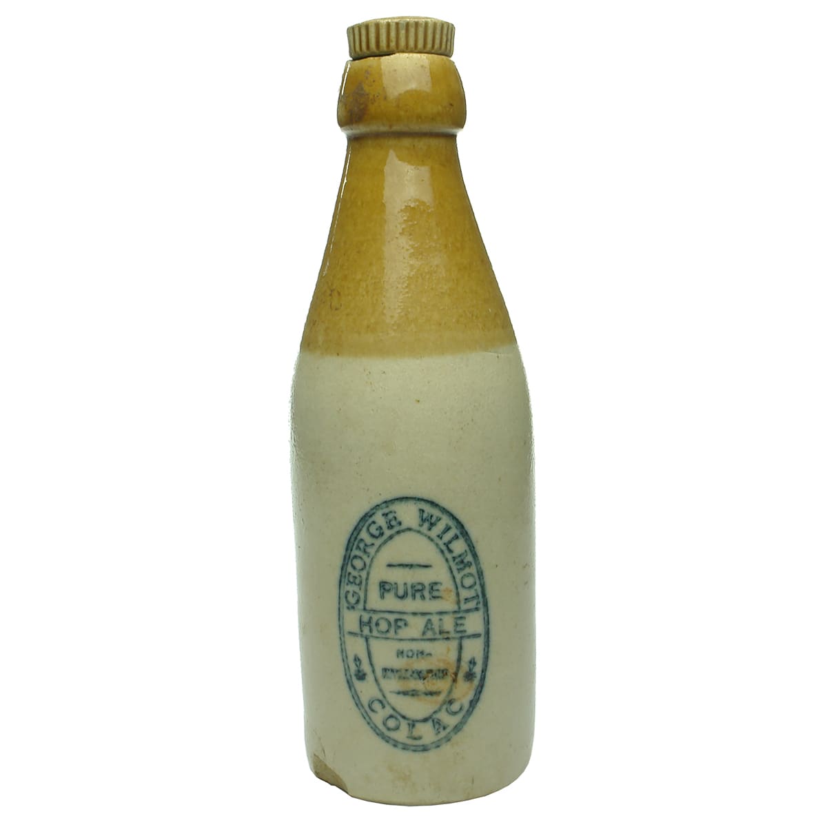 Ginger Beer. George Wilmot, Colac. Champagne. Tan Top. Internal Thread.