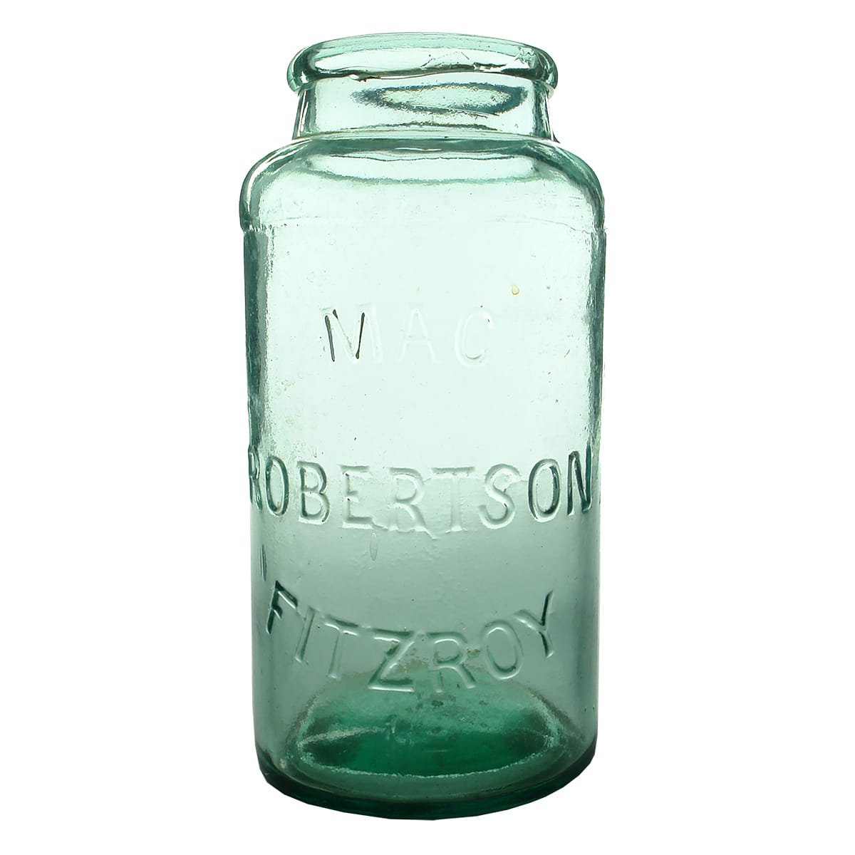 Lolly Jar. MacRobertson Fitzroy. Aqua. Gallon.