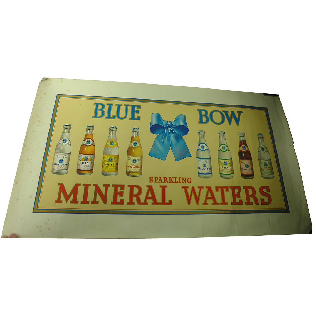 Large paper poster Blue Bow Soft Drinks