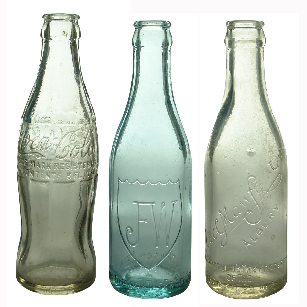 Three small Crown Seals: Coca Cola; Wilson Albury and Zed Manufacturing Albury.
