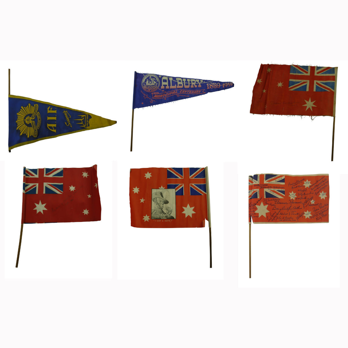 Six Patriotic & Promotional Flags.