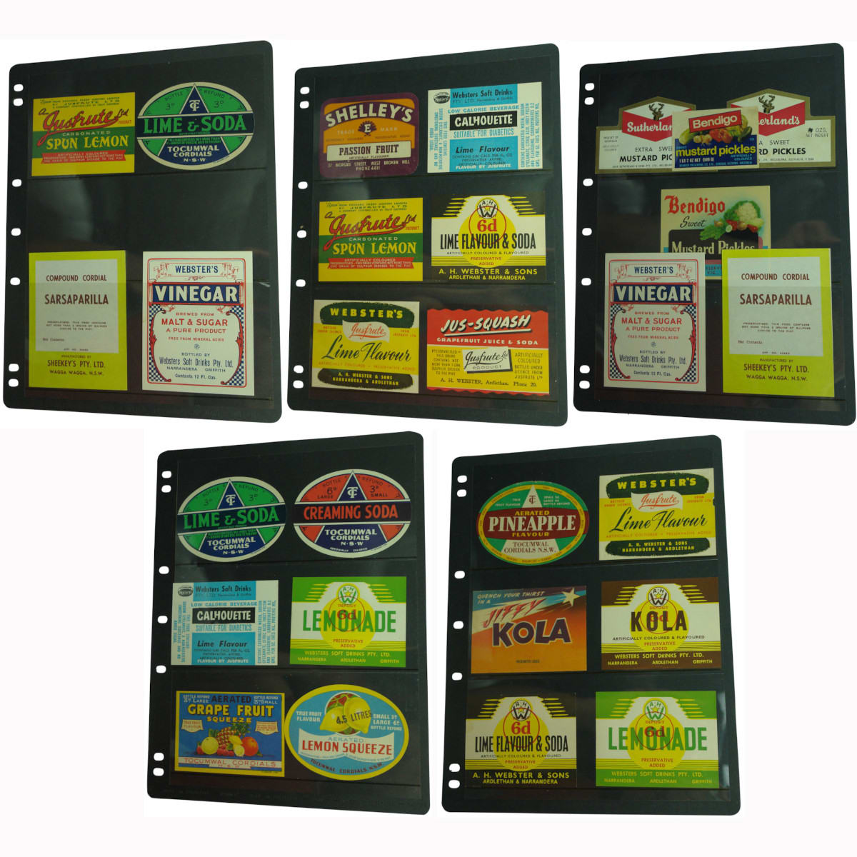 28 Soft Drink & Condiments labels. New South Wales & Victoria.