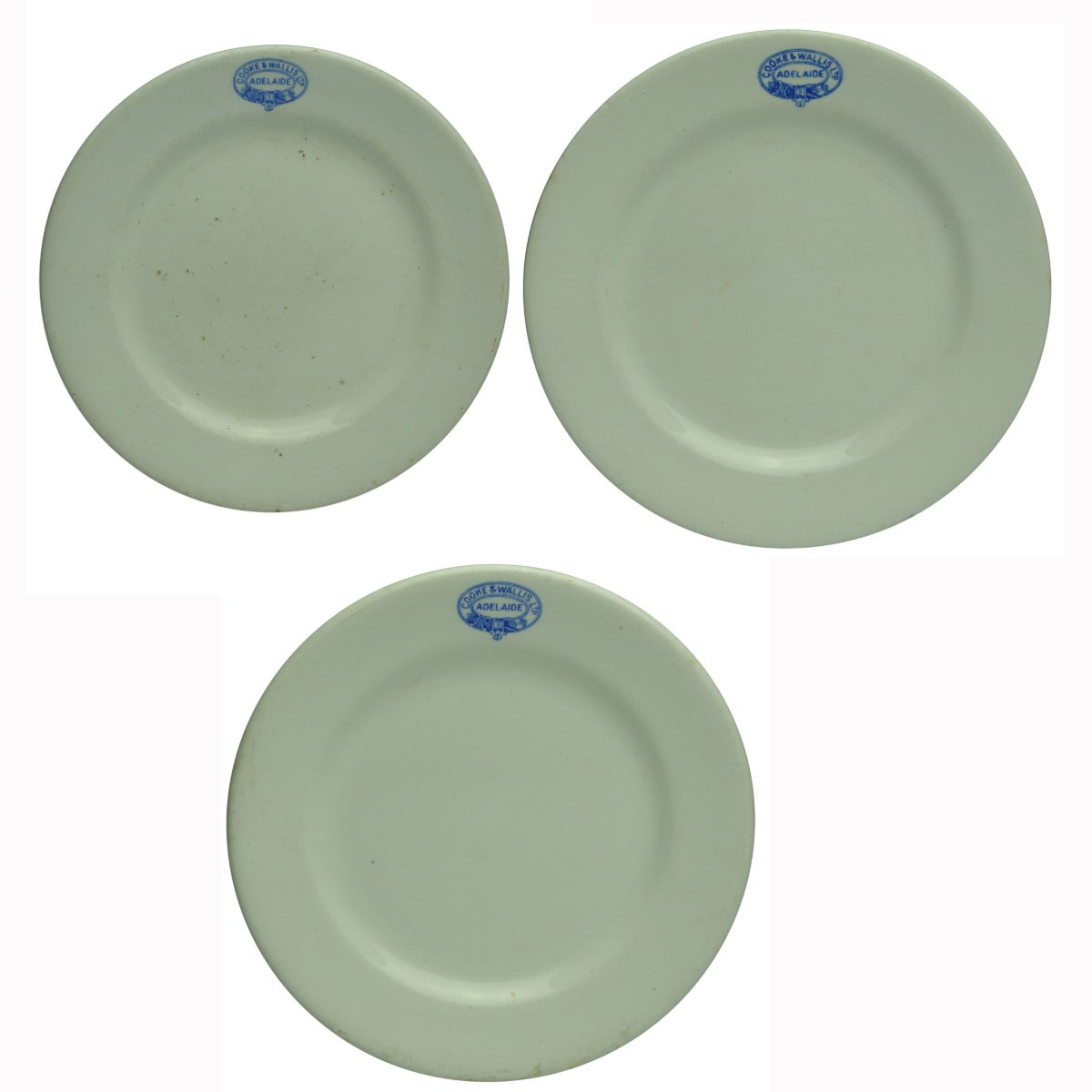 Three Cooke & Wallis, Adelaide Hotelware plates