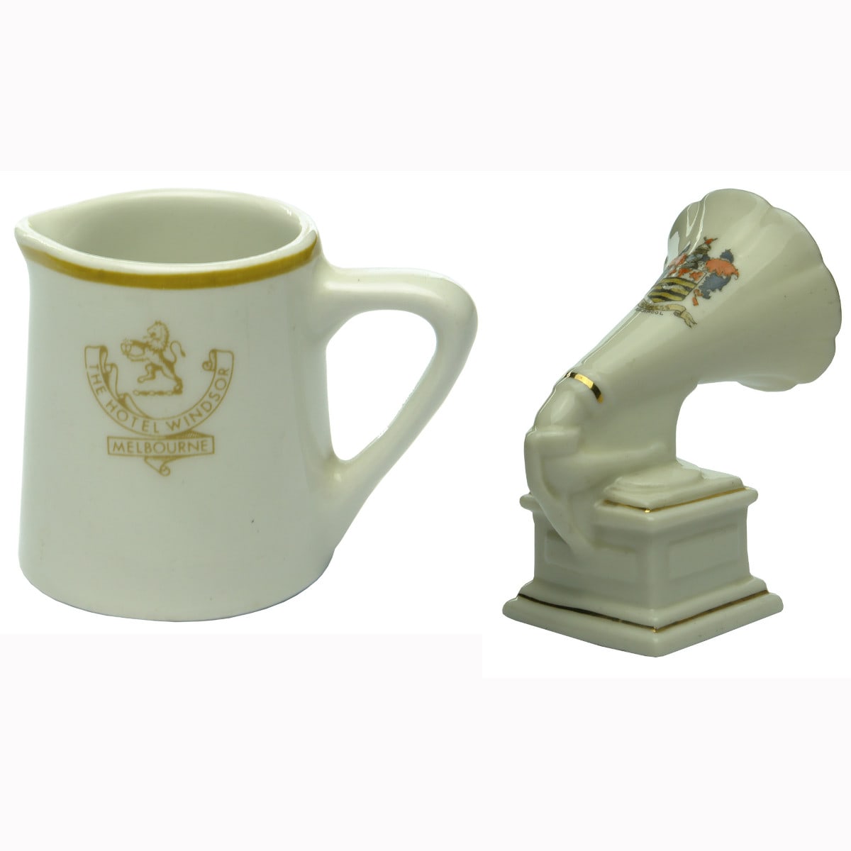 Two pieces of Souvenir/Hotel ware: Hotel Windsor, Melbourne & Blackpool, England.