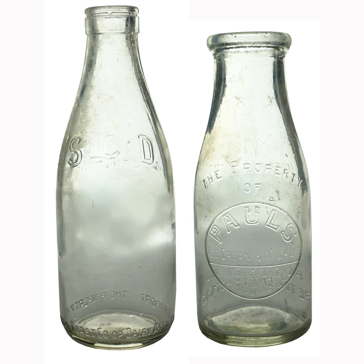 Pair of Queensland Milk Bottles