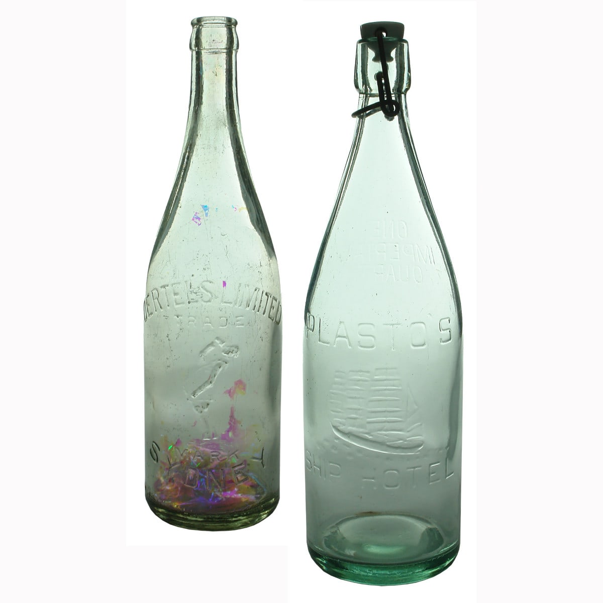 Pair of Sydney Bottles: Oertels & Plasto's.