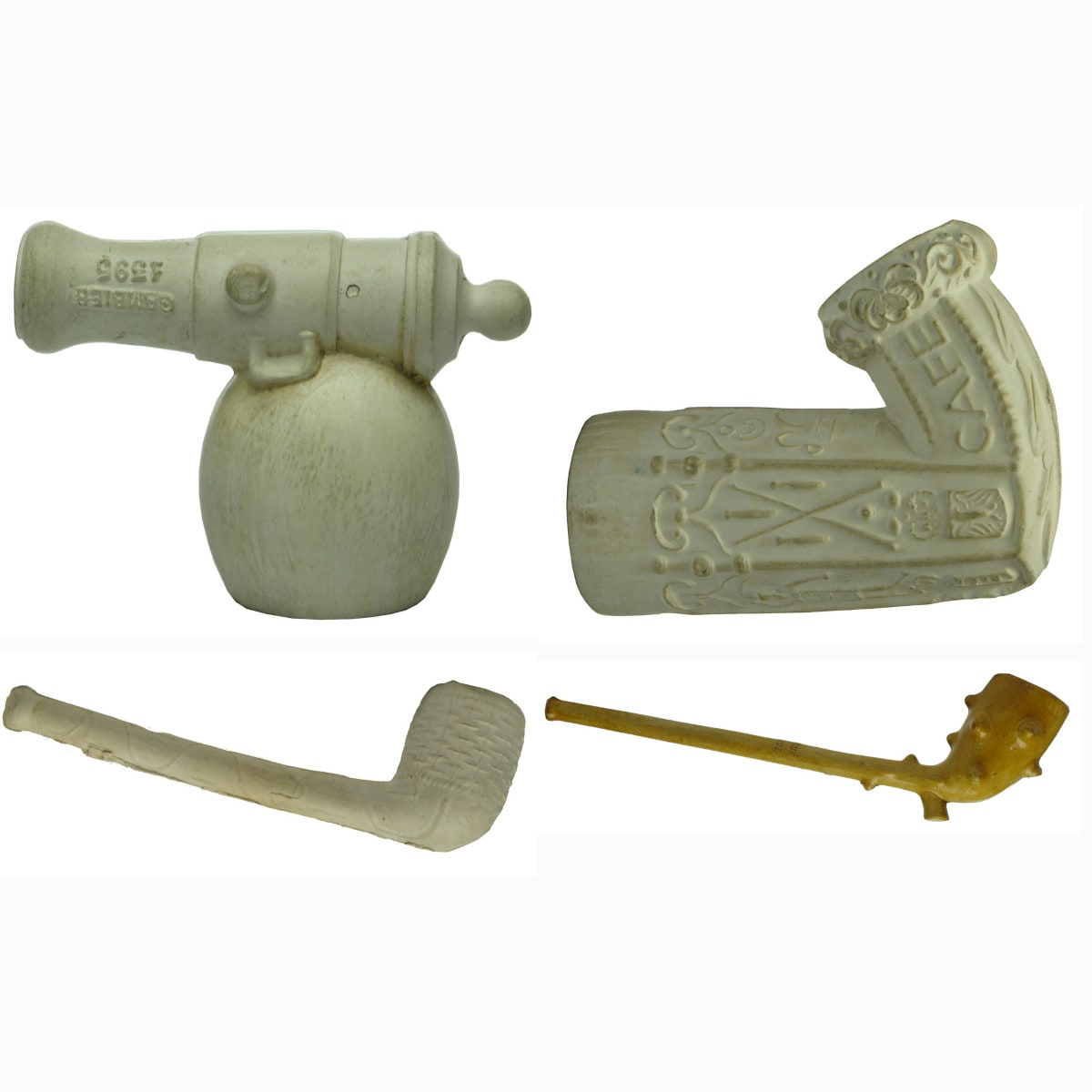 Tobacciana.  Four Clay Pipes.