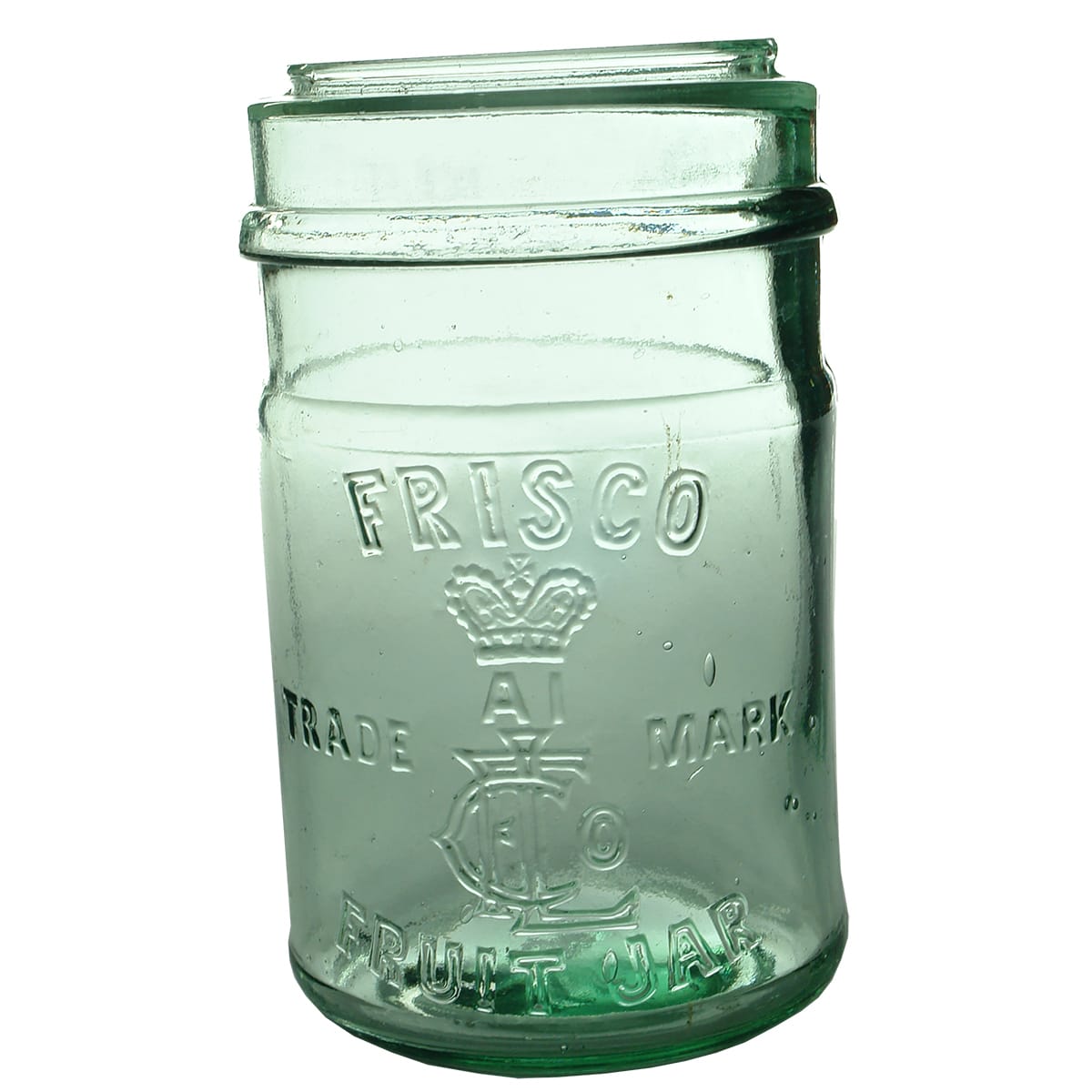 Fruit Jar. Frisco. Aqua. 1 Quart.
