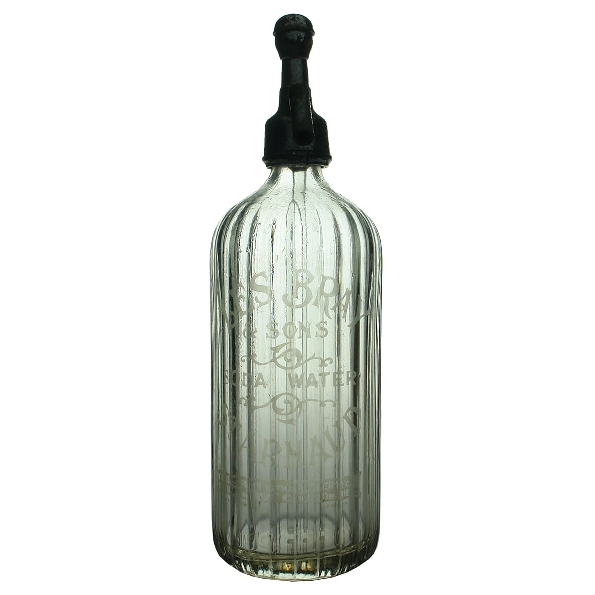 Soda Syphon. Les Bray & Sons, St Arnaud. Pall Mall type. Clear. 30 oz.