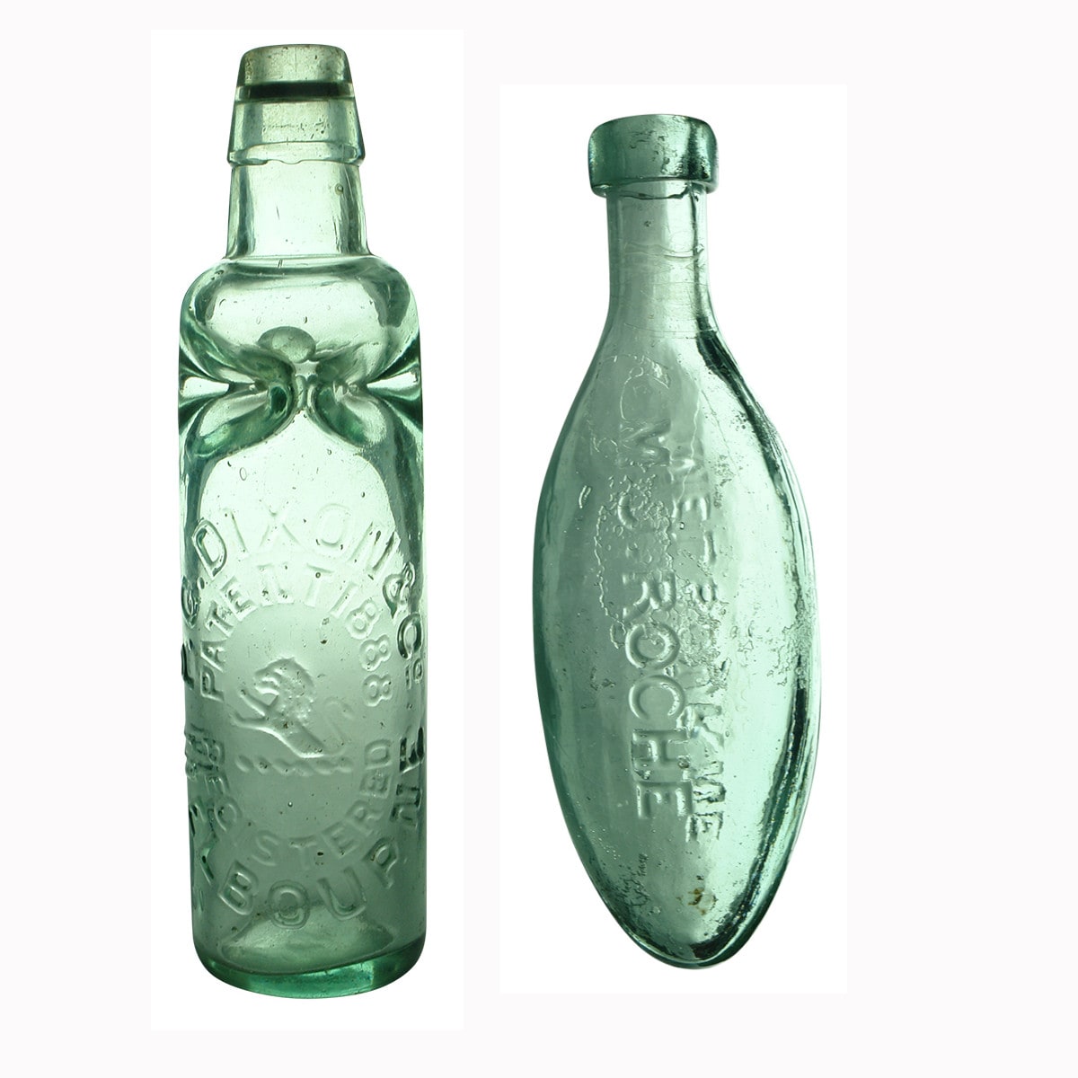 Pair of Melbourne Aerated Waters: Dixon Patent and Roche Torpedo.