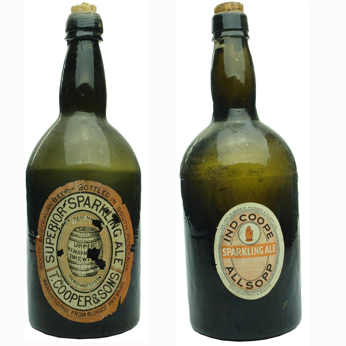 Pair of Labelled Beers: Cooper & Sons, Upper Kensington Brewery, South Australia and Ind Coope & Allsopp Ltd, Burton on Trent & Romford.