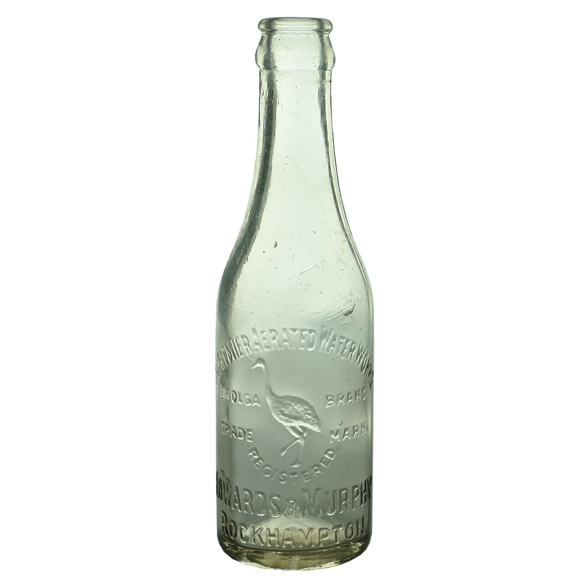 Crown Seal. Premier Aerated Waters, Edwards & Murphy, Rockhampton. Champagne. Clear. 6 oz.