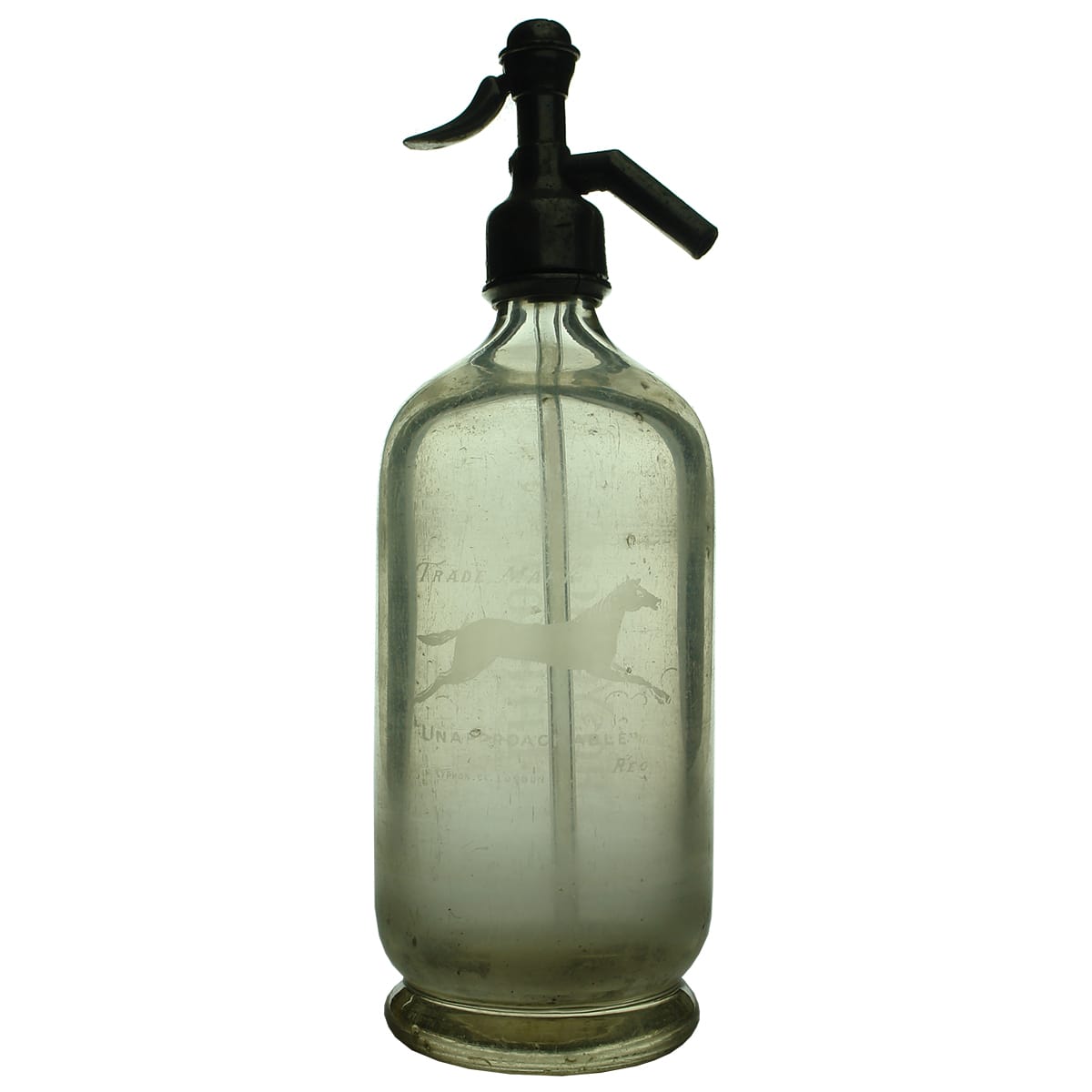 Soda Syphon. Young, Lithgow. Round. Clear. 30 oz.