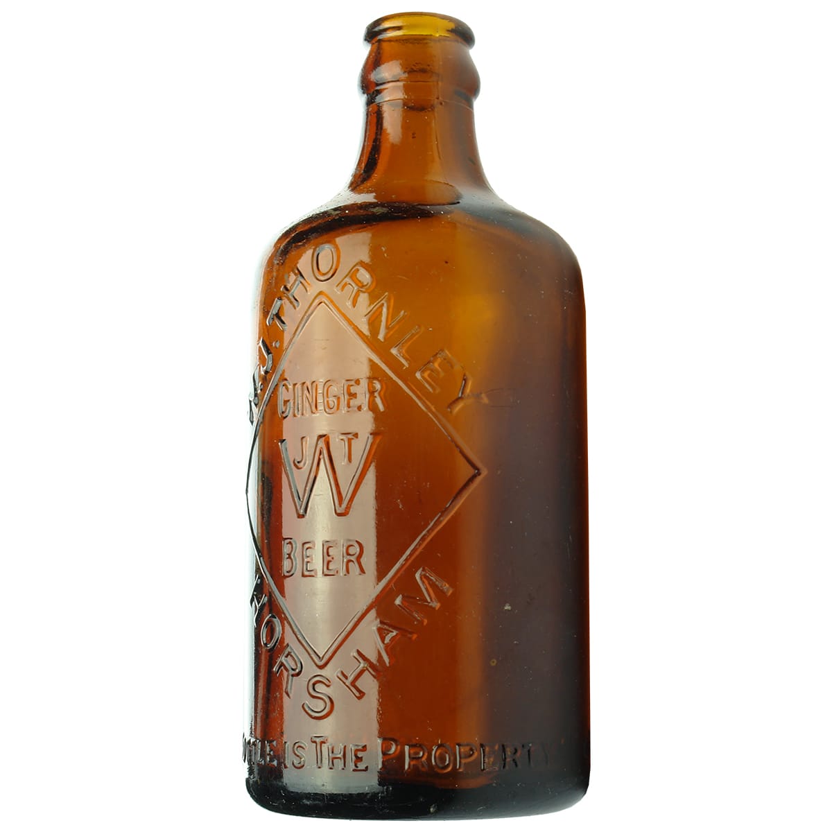 Ginger Beer. W. J. Thornley, Horsham. Amber. 10 oz.
