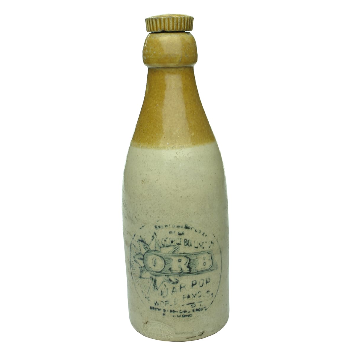 Ginger Beer. George Bollington, Orb, Jar Pop, Richmond. Champagne. Internal Thread. Tan Top.