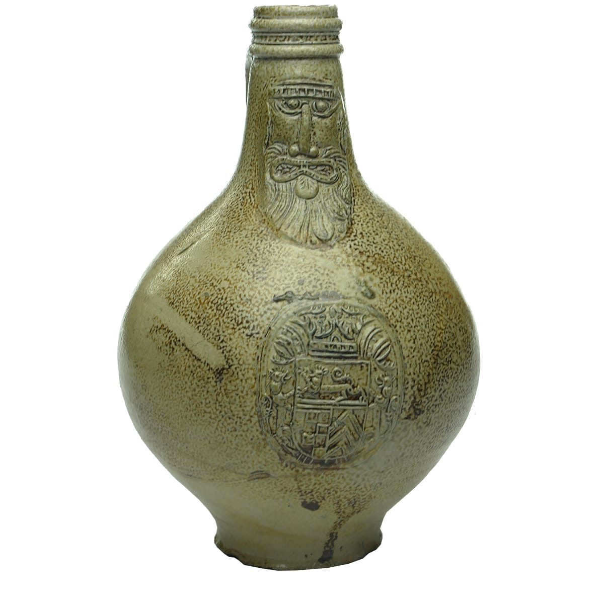 Bellarmine. Bearded face & Coat of Arms. Stoneware wine jug.