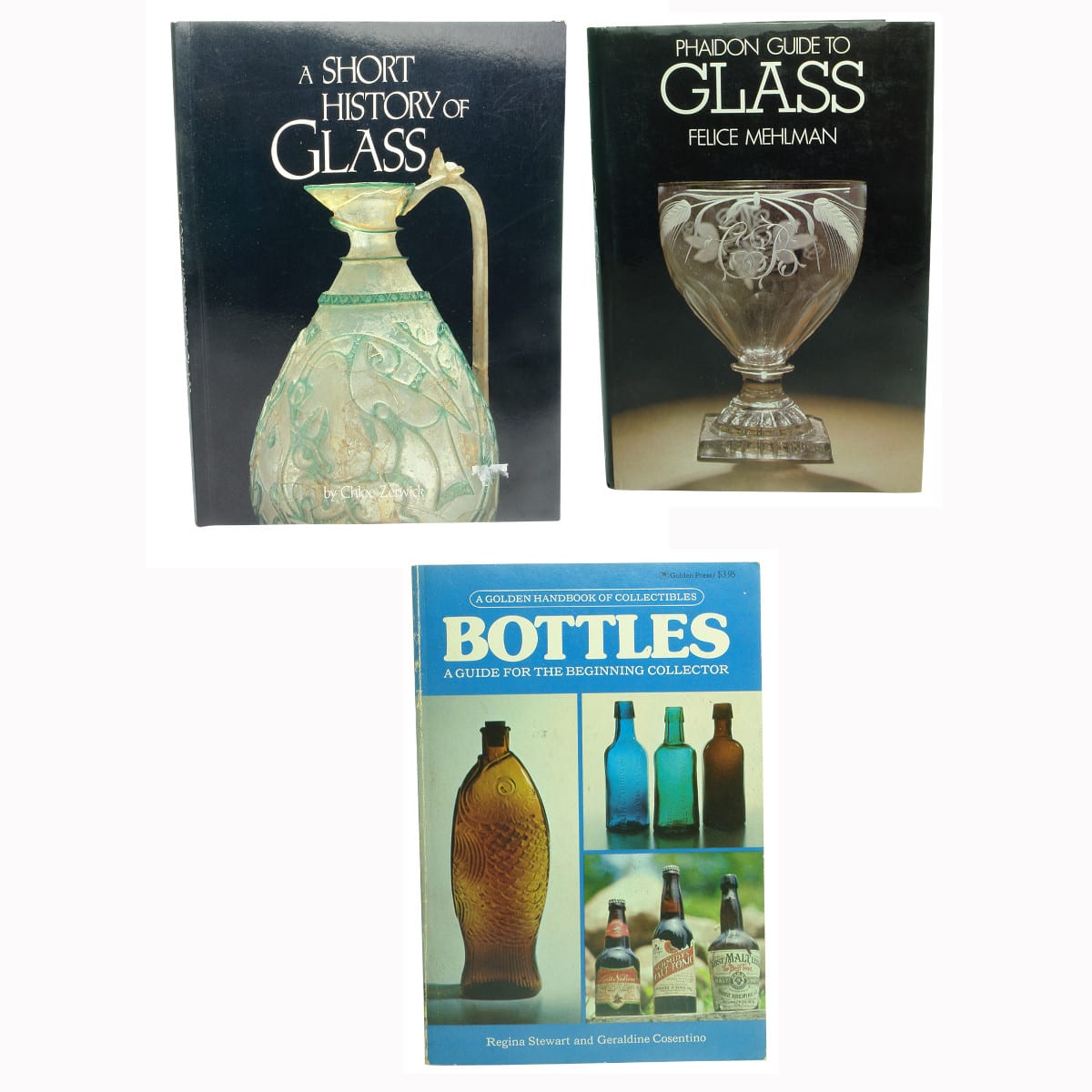 Three glass & bottles reference books