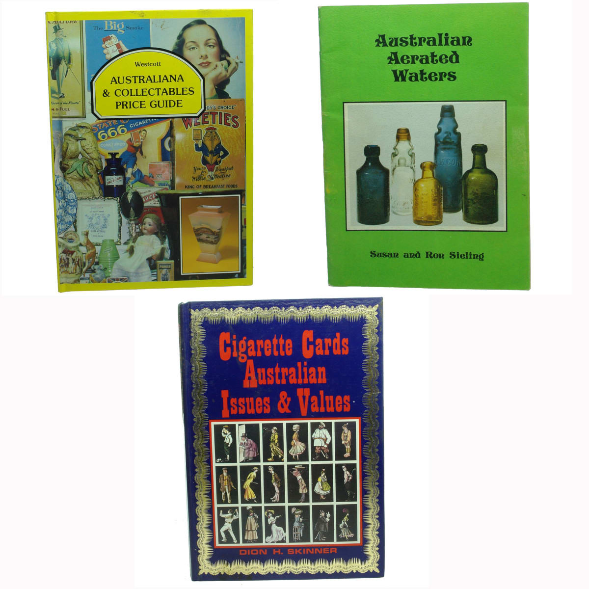 Three Collectables Books: Westcott Price Guide; Australian Aerated Waters; Cigarette Cards.