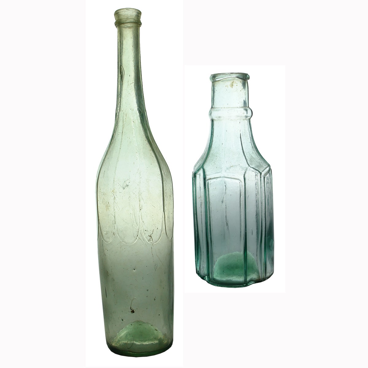 Pair of Goldfields bottles. Tall Salad Oil and Whybrow Pickle.