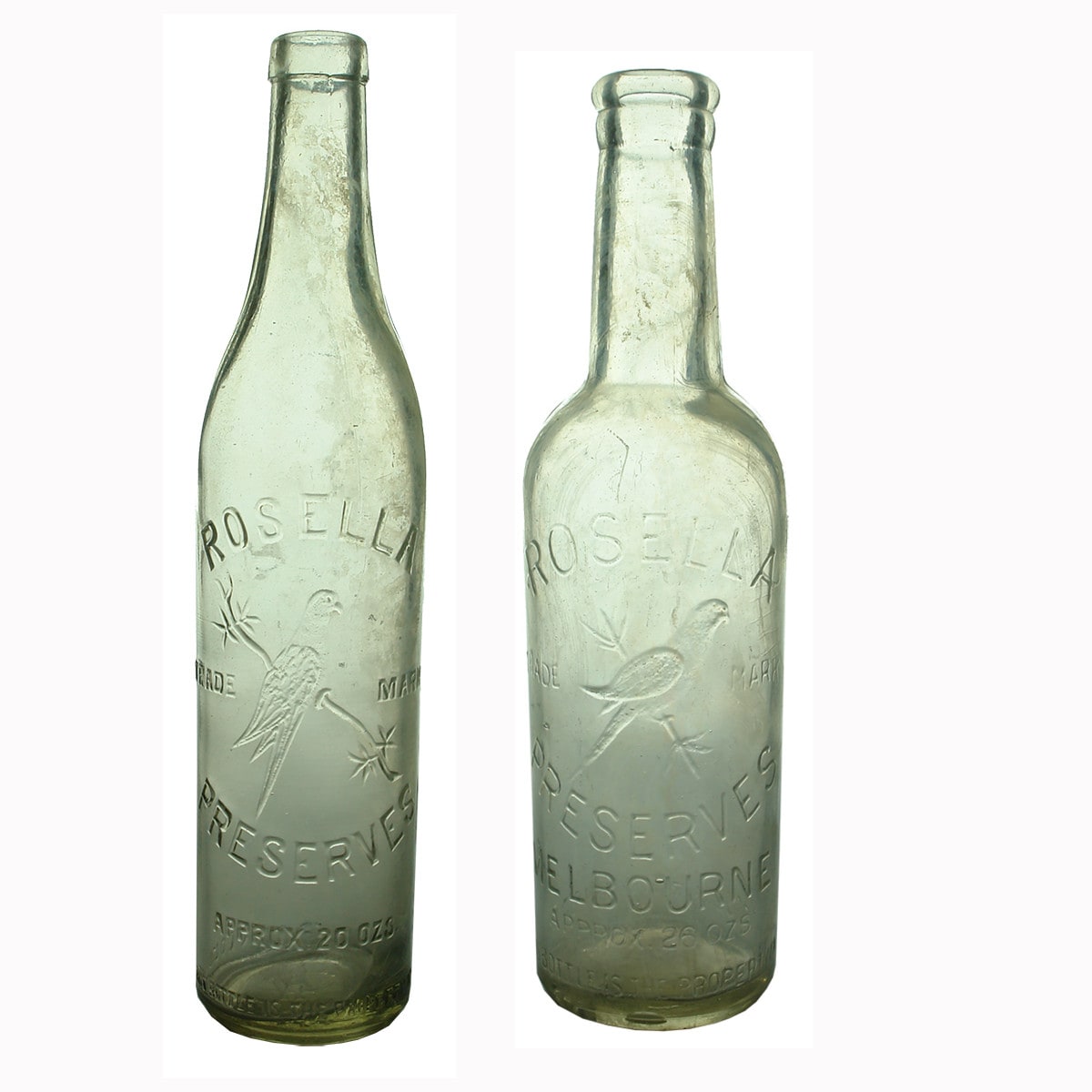 Pair of Large Rosella Preserves Bottles