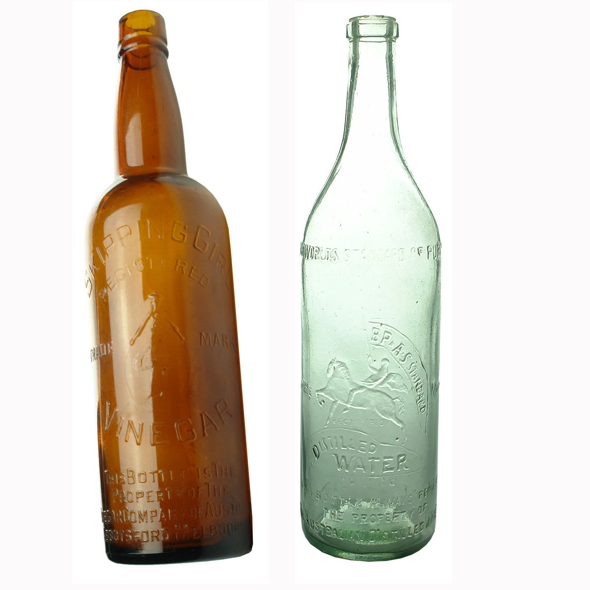Two bottles: Skipping Girl Vinegar and Australian Distilled Water.