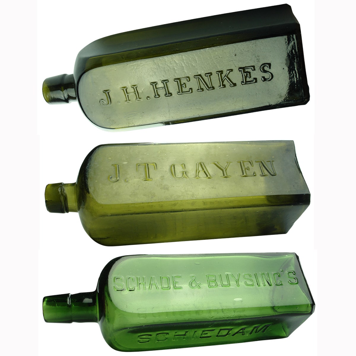 Three Schnapps: Henkes; Gayen; Schade & Buysing's.