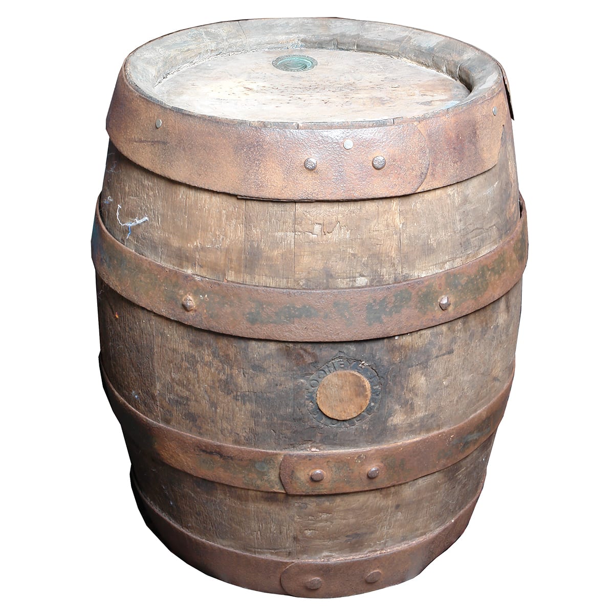 Beer Barrel. Brass Bung and tap surrounds for Tooheys Ltd Sydney. (New South Wales)