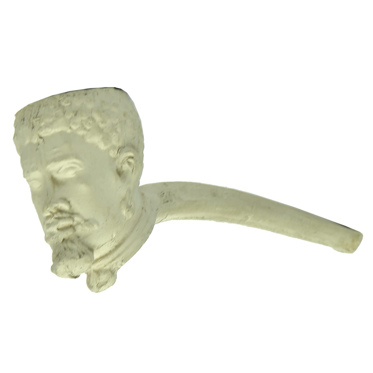 Clay Pipe. Bearded man with earrings.