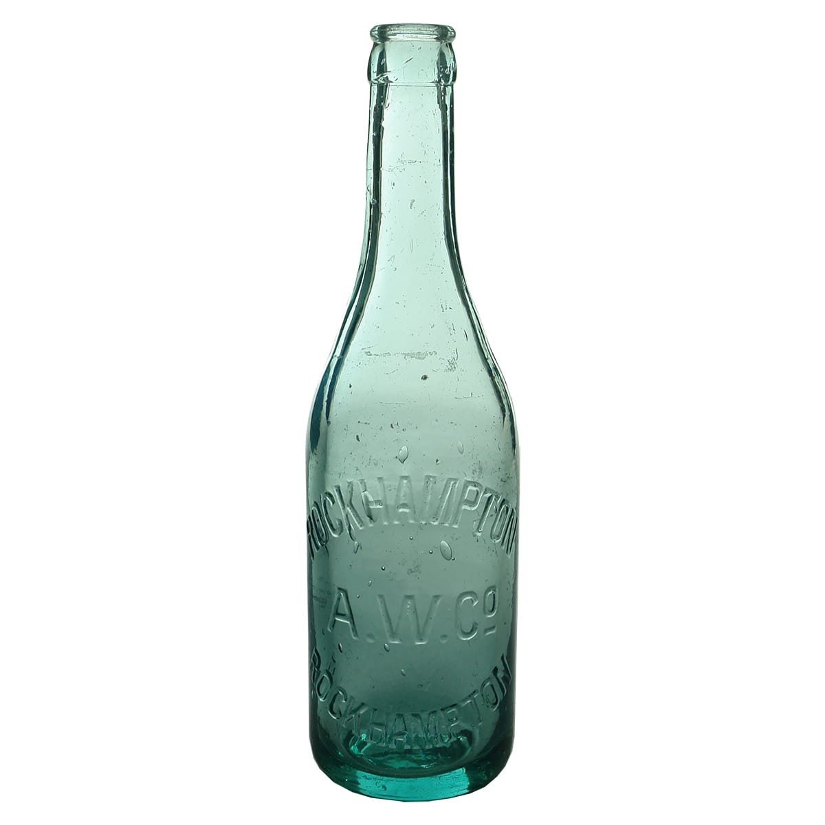 Crown Seal. Rockhampton Aerated Water Co. Champagne. Spun Top. Aqua. 10 oz. (Queensland)