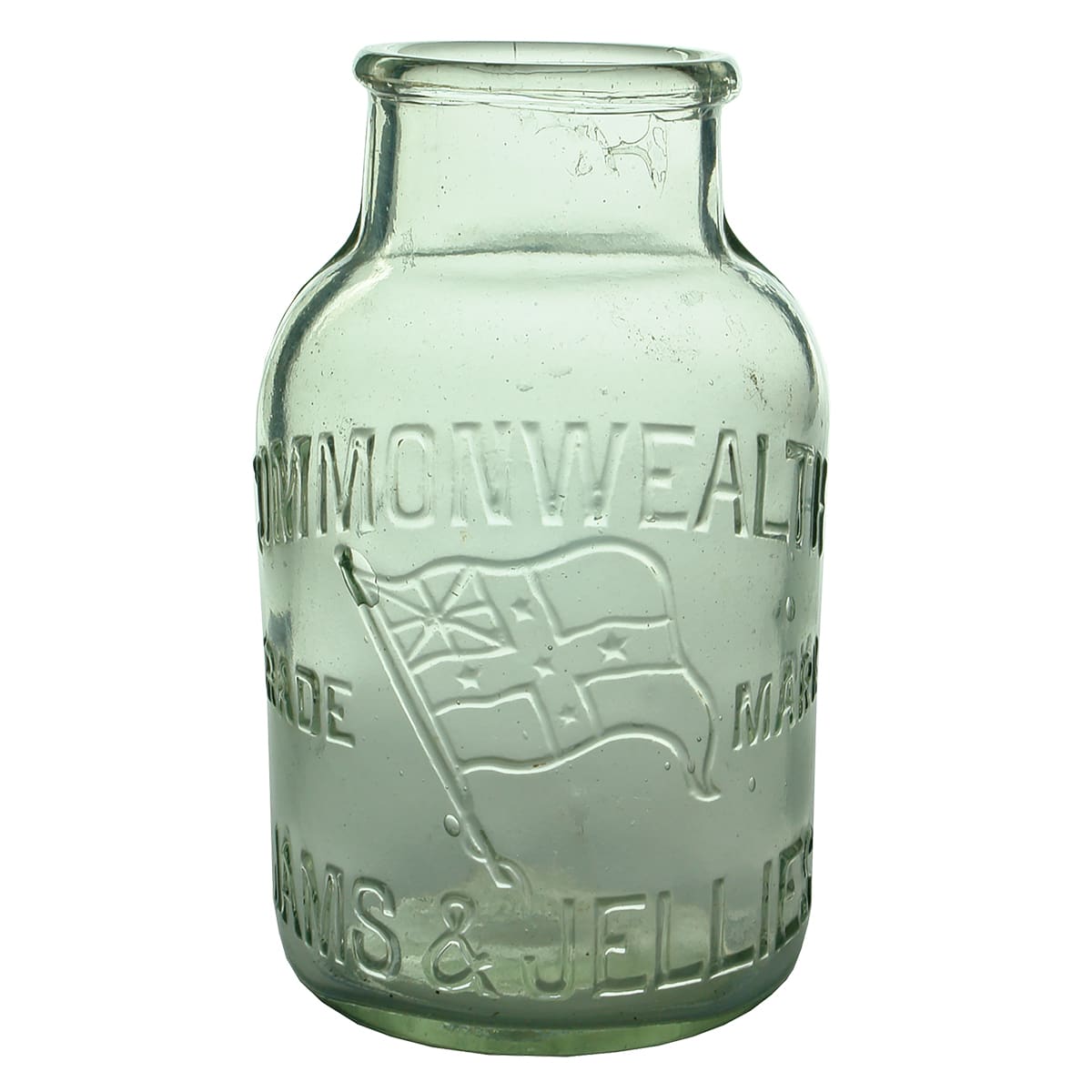 Commonwealth Jams & Jellies Jar. Clear. (Victoria)