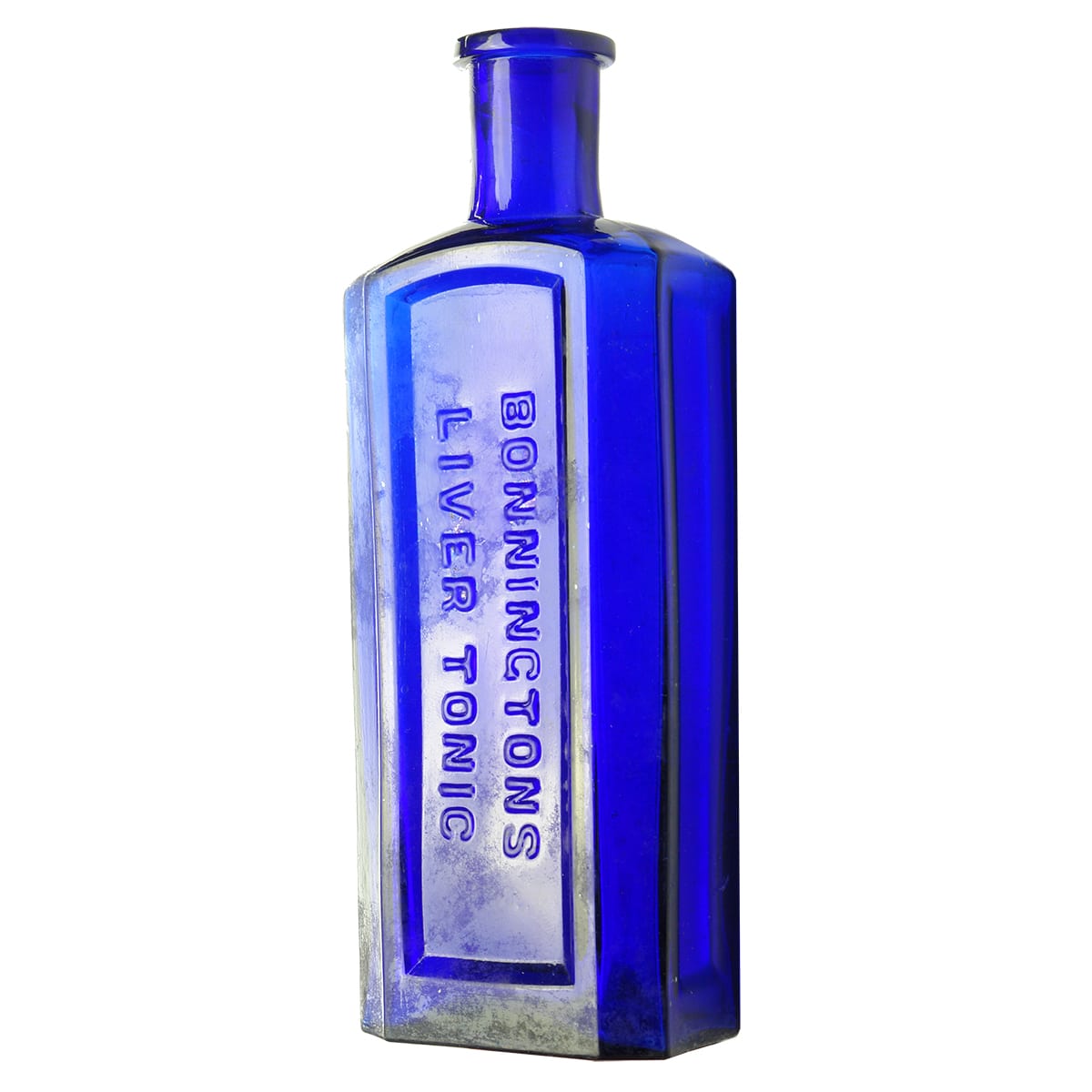 Cure. Bonningtons Liver Tonic. Cobalt Blue. 6 oz.