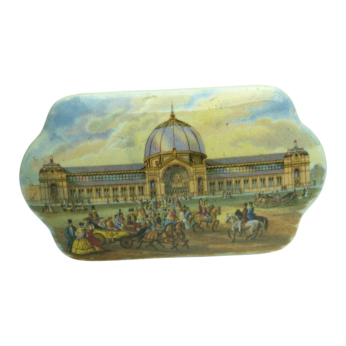 Prattware Pot Lid. Alexandra Palace.