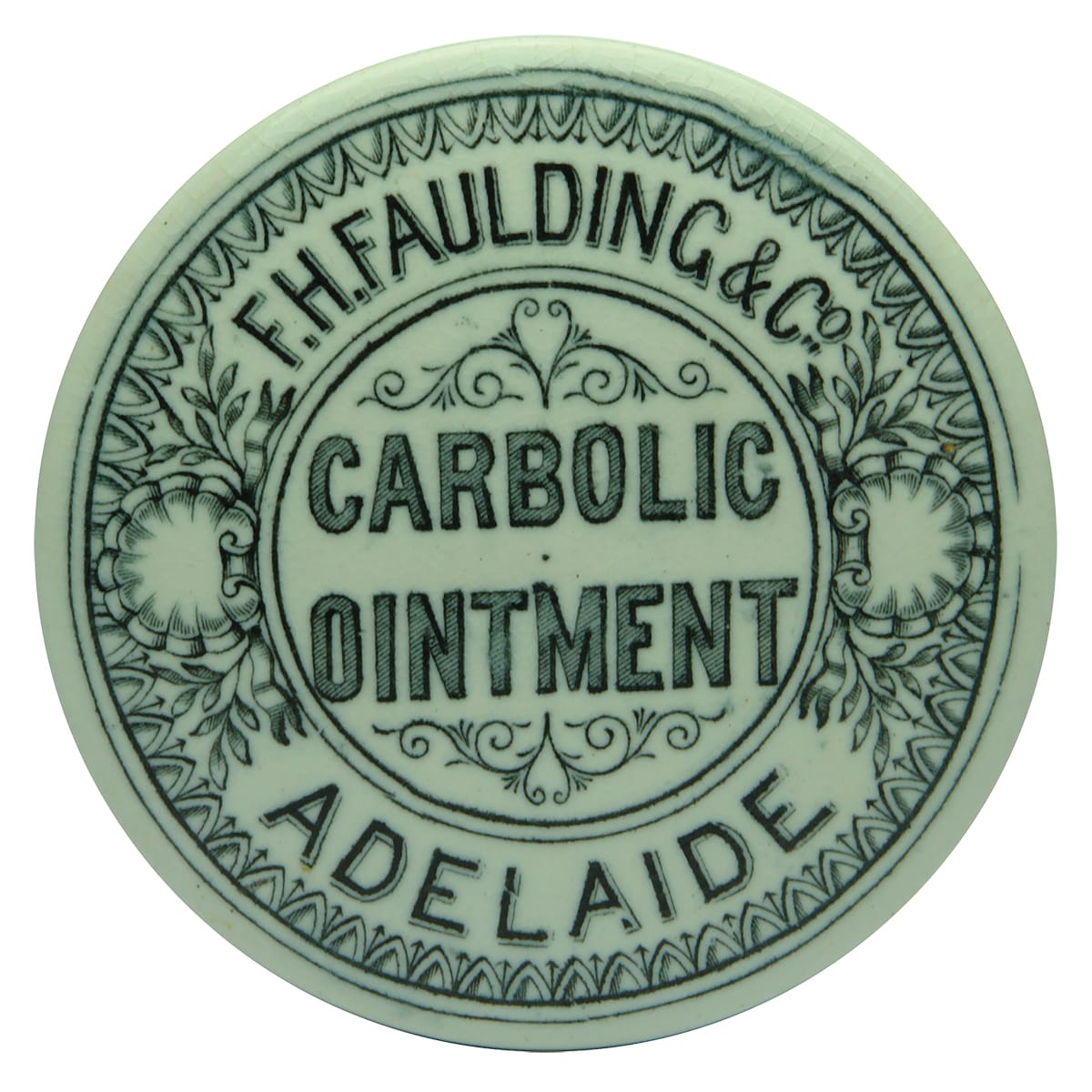 Pot Lid. F. H. Faulding & Co, Adelaide, Carbolic Ointment. (South Australia)