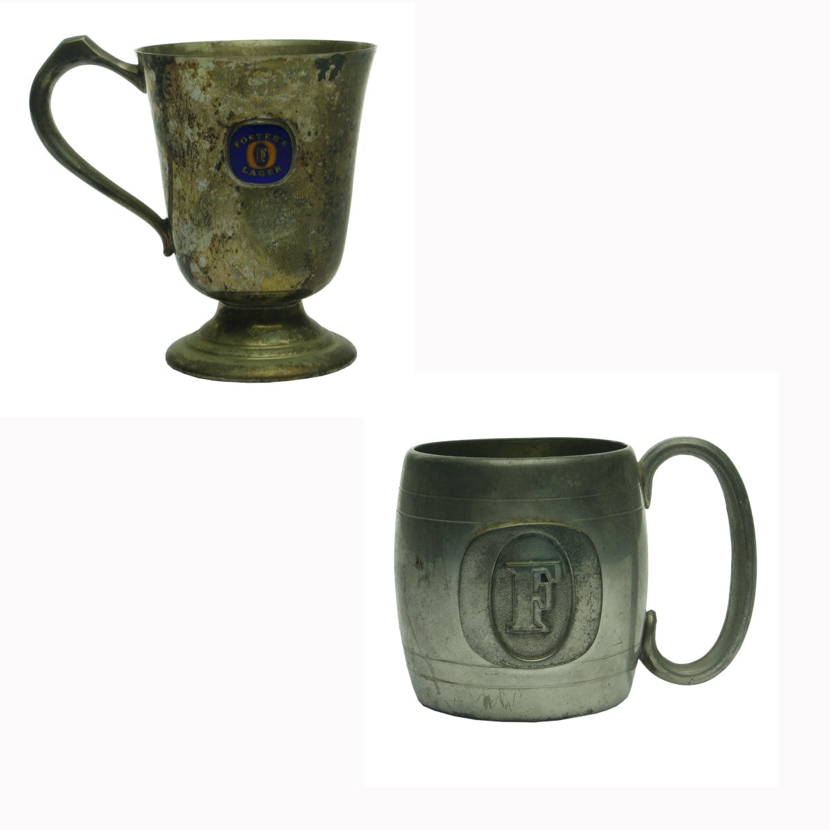 Pair of Pewter Foster's Mugs.