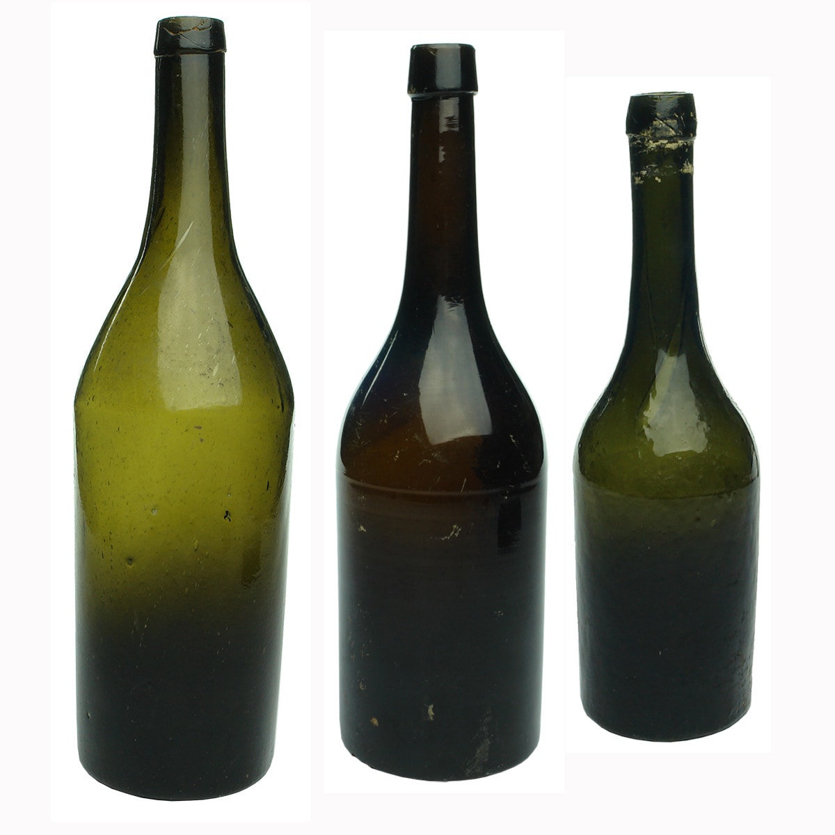 Three sizes of Black Glass Cod Liver Oil