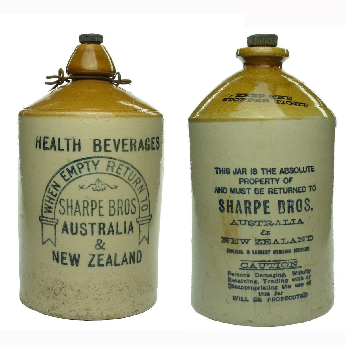 Pair of Sharpe Bros. Demijohns.