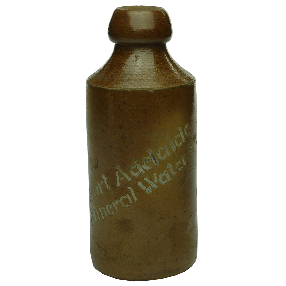 Ginger Beer.  Port Adelaide Mineral Water Co.  Salt glaze, raised print.  10 oz. (South Australia)