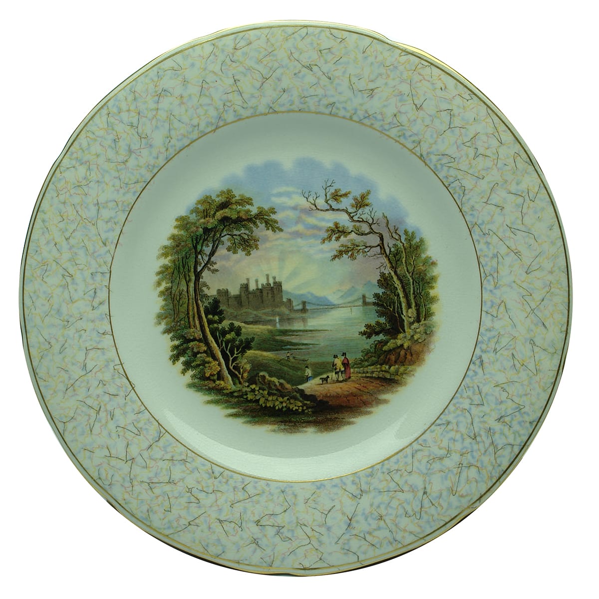 Prattware Plate. Conway Castle.