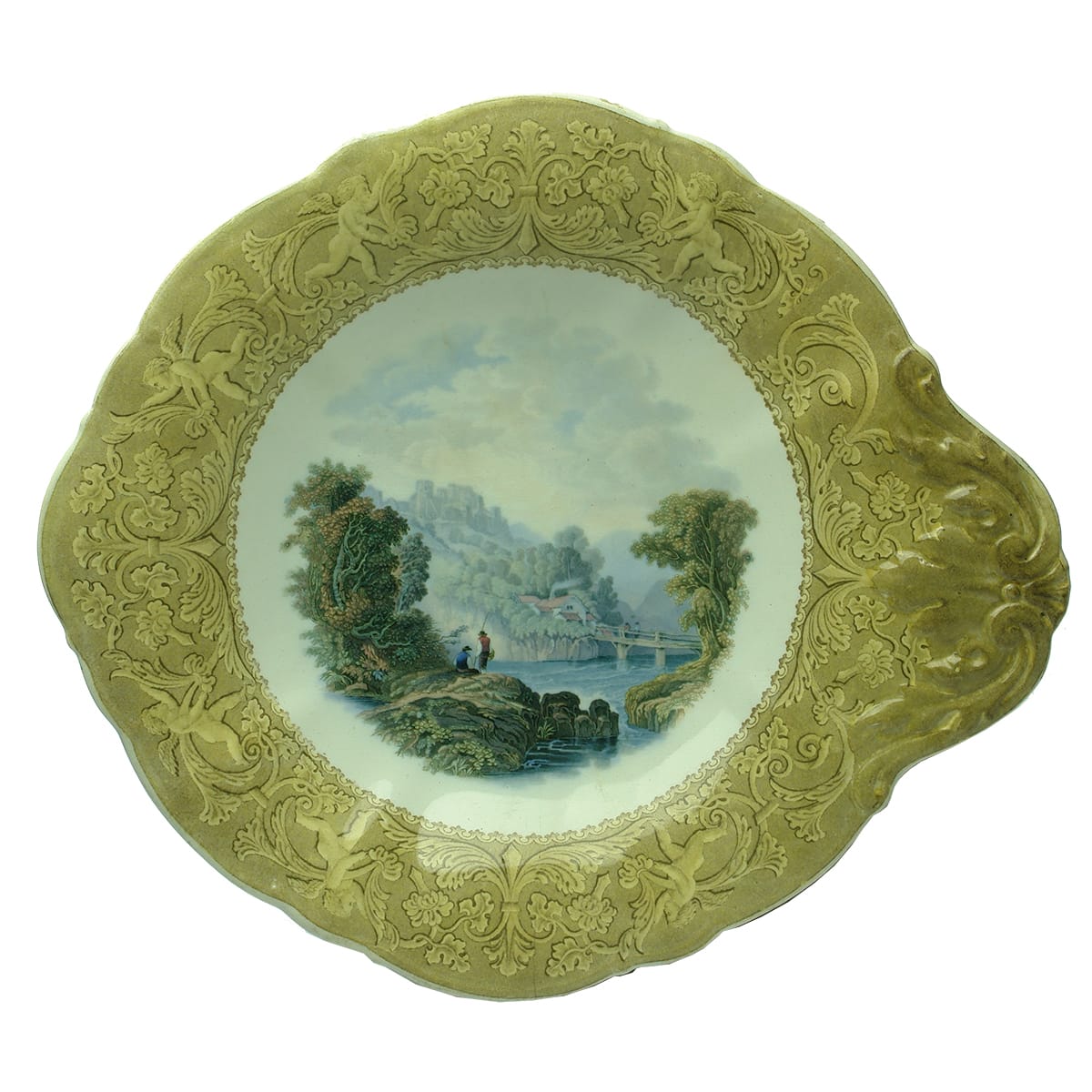 Prattware Plate. The Two Anglers.