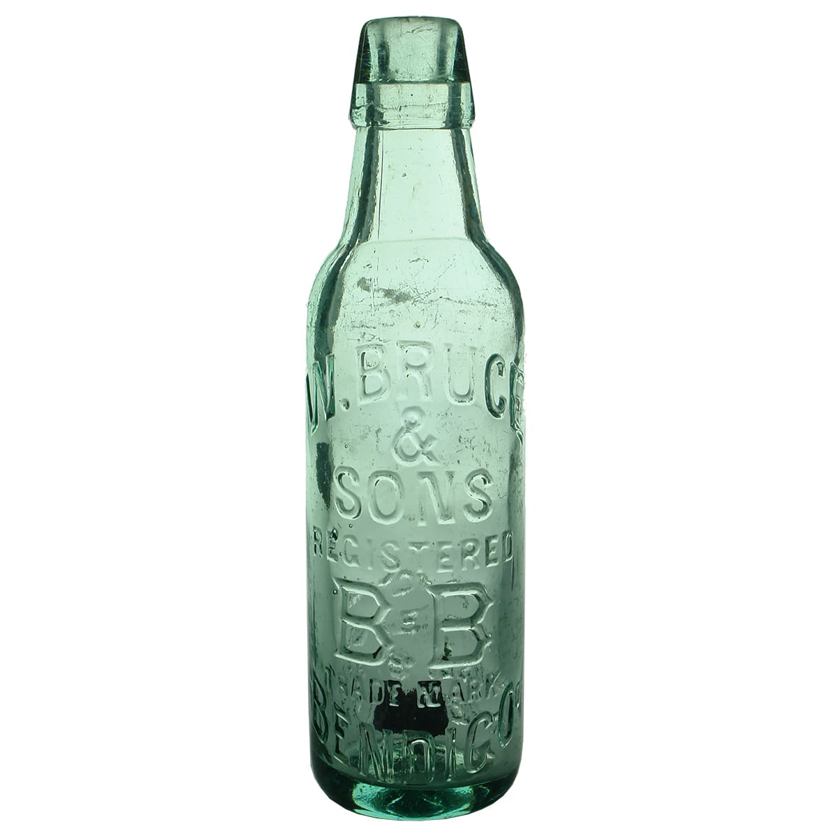 Lamont. Bruce & Sons, Bendigo. Upright embossing. Aqua. 10 oz. (Victoria)