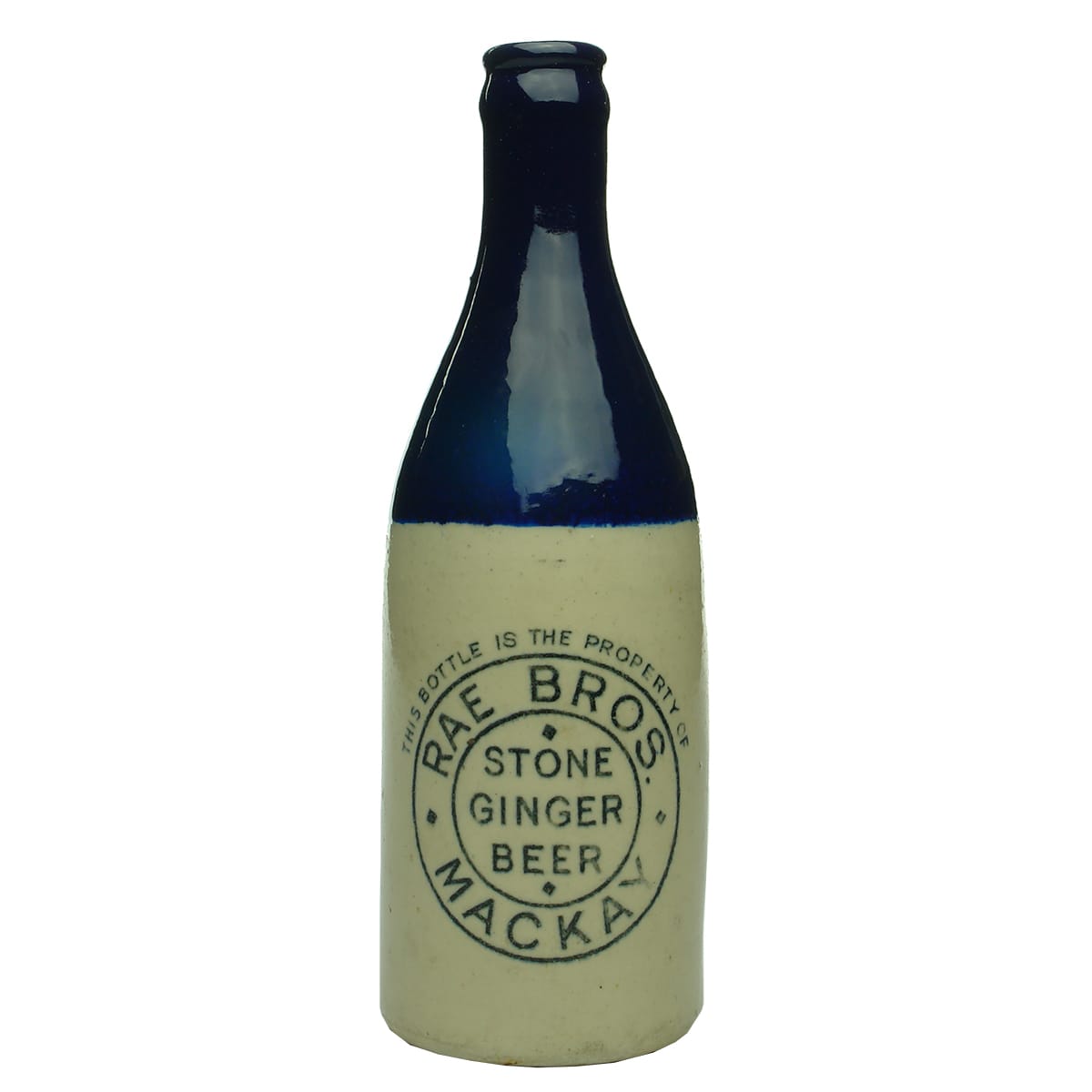 Ginger Beer. Rae Bros., Mackay. Crown Seal. Champagne. Blue Top. (Queensland)