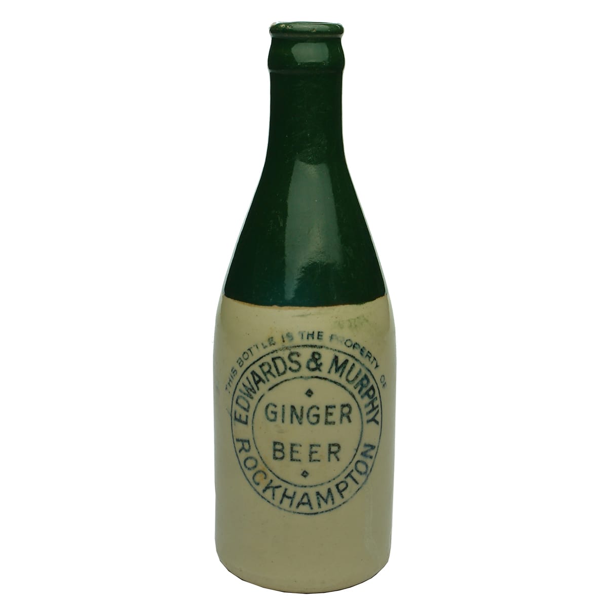 Ginger Beer. Edwards & Murphy, Rockhampton. Crown Seal. Green Top. (Queensland)