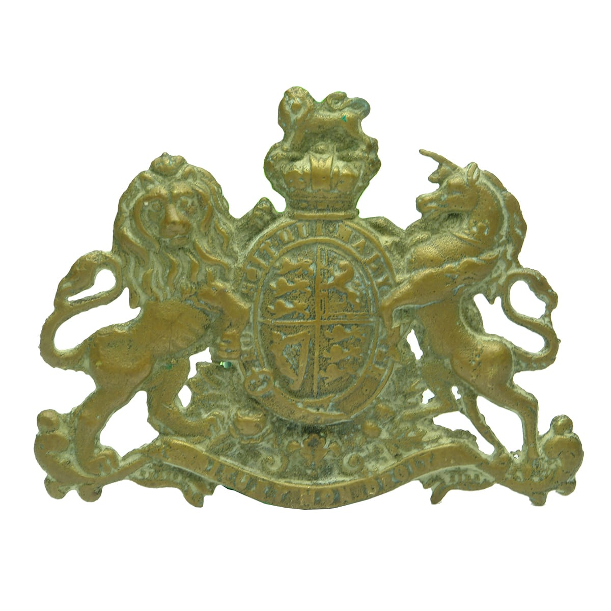 Heavy Brass Plaque. English Coat of Arms