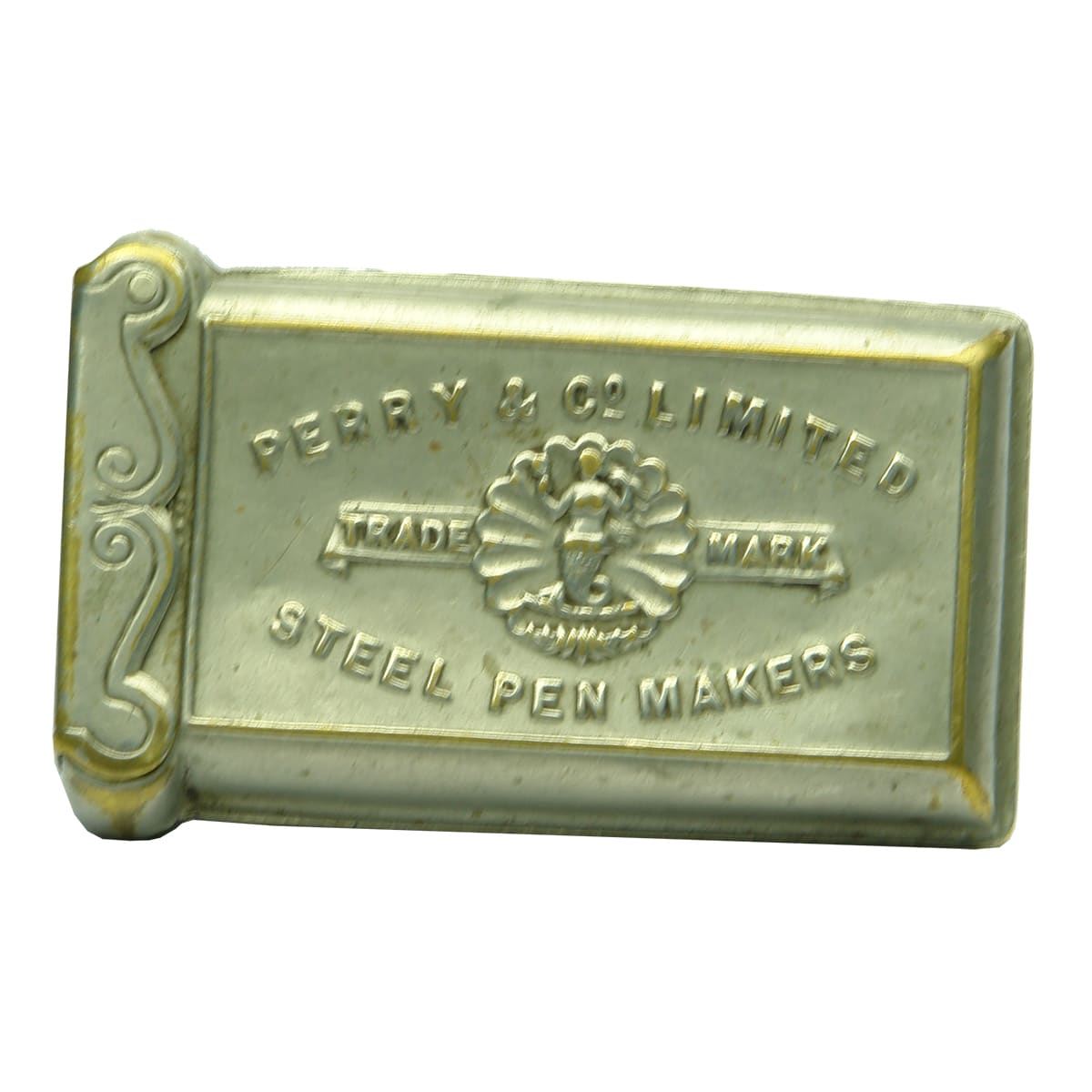 Vesta Case. Queen Victoria 1887 Jubilee. Perry & Co Limited Steel Pen Makers.
