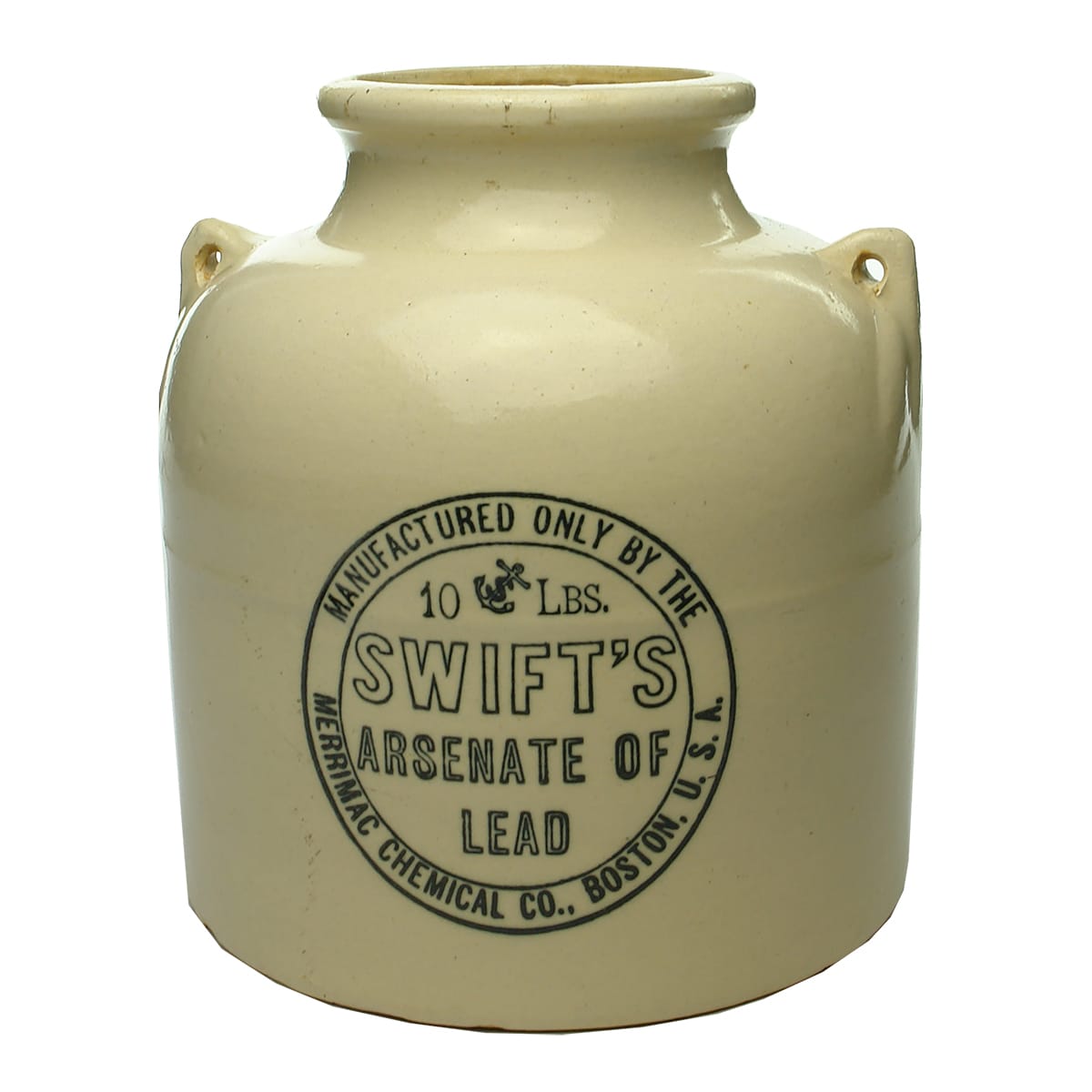 Stoneware Poison Jar. Swift's Arsenate of Lead. 10lb size.