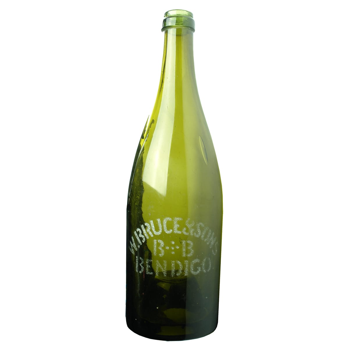 Beer. Bruce & Sons, Bendigo. Sandblasted. Ring Seal. Green. (Victoria)