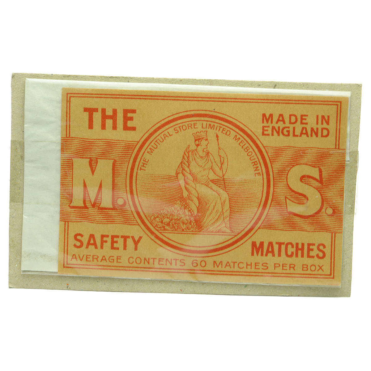 Large Paper Matchbox Label. Mutual Store Limited Melbourne. (Victoria)