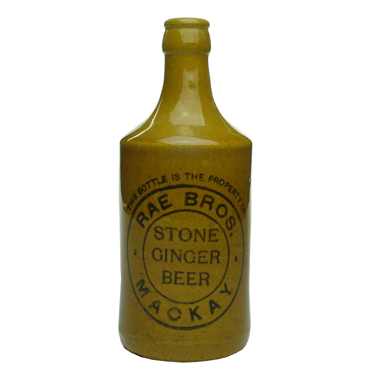 Ginger Beer. Rae Bros., Mackay. Crown Seal. Dump. All Tan.