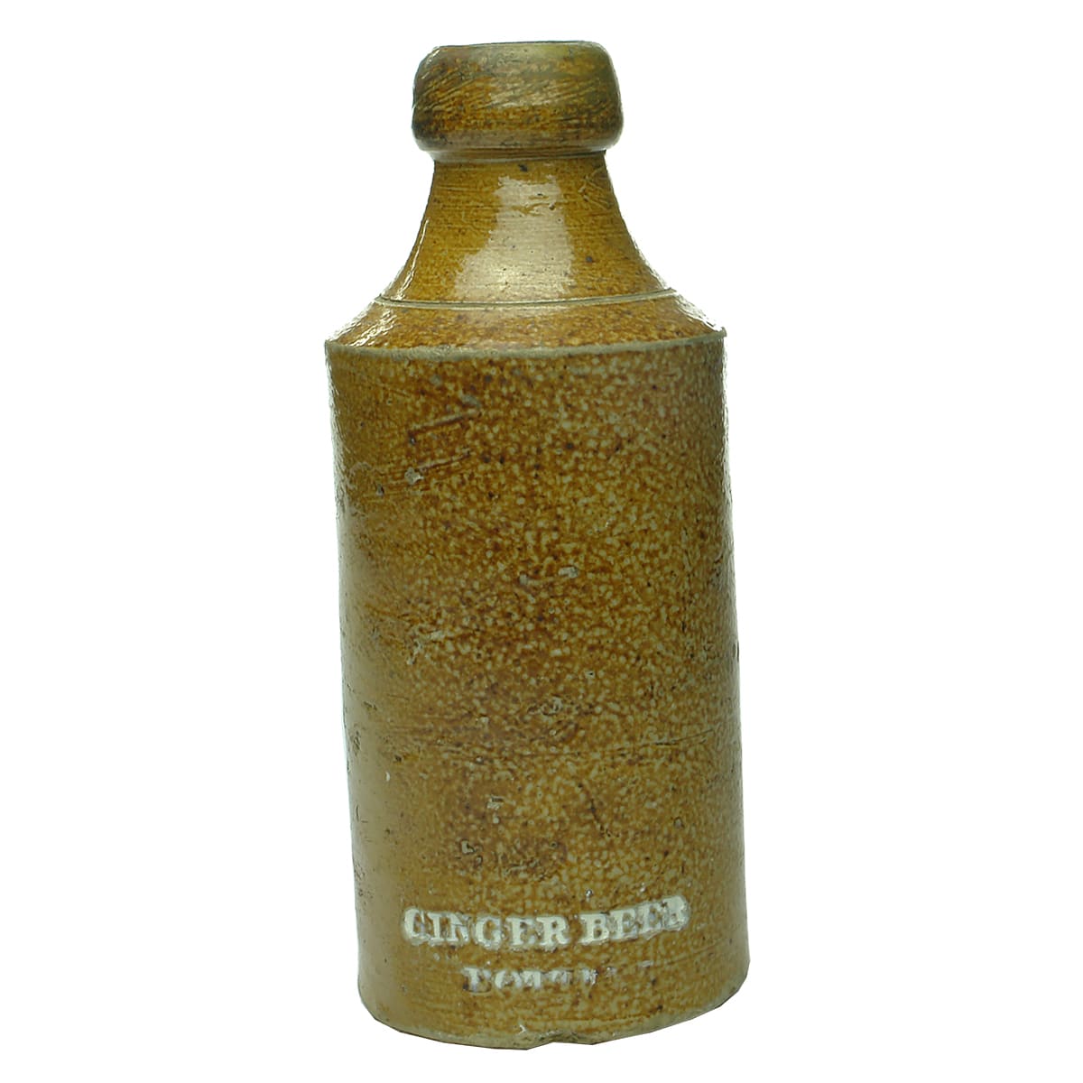 Ginger Beer. Impressed Ginger Beer Bottle! Salt Glaze.