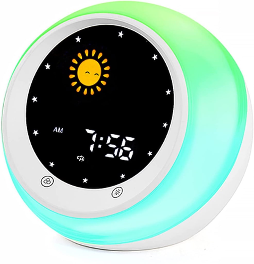 Sun &amp; Moon Alarm Clock, Children's Sleep Trainer with Night Light, Sleep Sound Machine, Sleep Timer